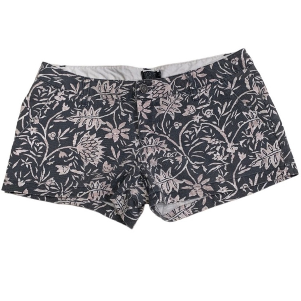 Volcom Gray Low Rise Floral Print Shorts